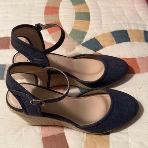 Kelly & Katie Navy Blue Wedge Sandals new!